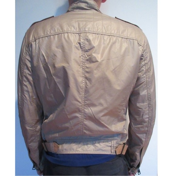 1G First Generation Rain Men's Waterproof Beige Bomber Jacket - Picture 2 of 8